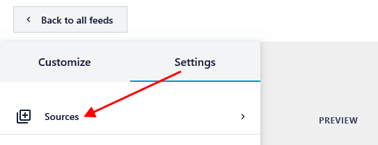 The 'Settings > Sources' group of settings