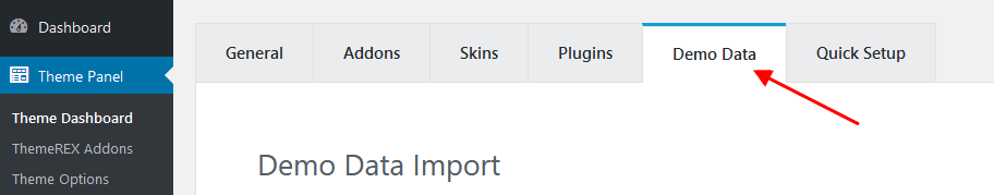 Proceed to the 'Demo Data' tab