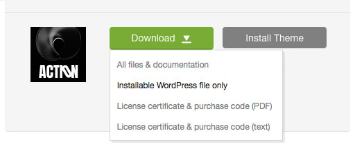 'Downloads' tab in your ThemeForest account