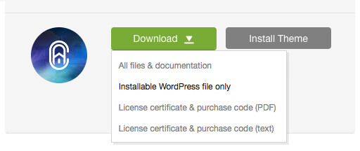 'Downloads' tab in your ThemeForest account