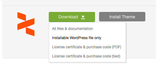 'Downloads' tab in your ThemeForest account