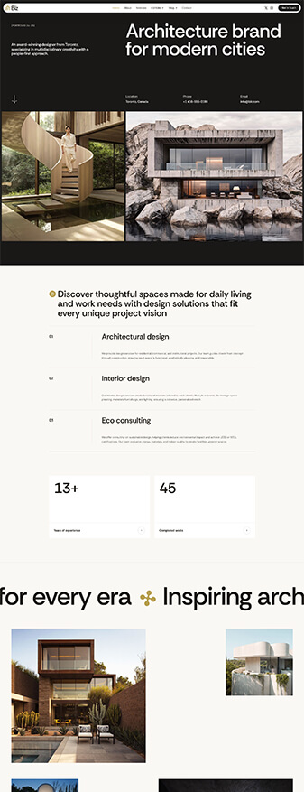 This is what the 'Architectural Firm' skin looks like, its main homepage