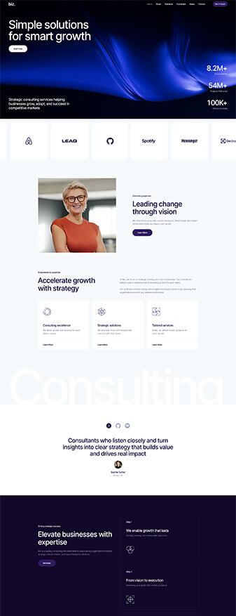 This is what the 'Consulting Firm' skin looks like, its main homepage