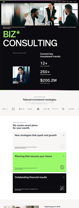 This is what the 'Investment Consulting' skin looks like, its main homepage