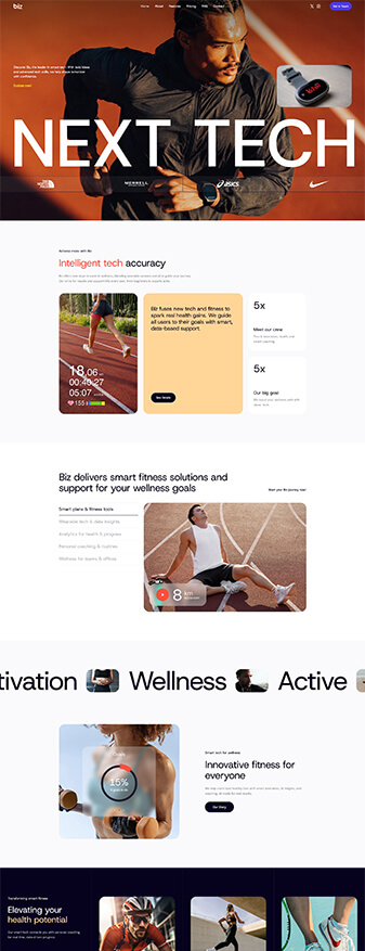 The main homepage of the 'Smart Tech' skin