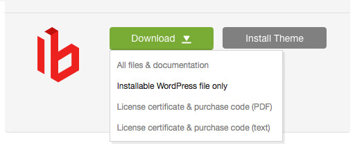 'Downloads' tab in your ThemeForest account