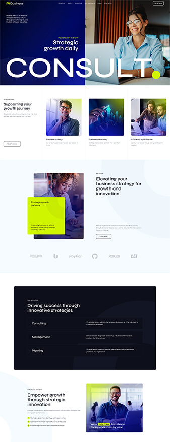 The front-end view of the 'Default' skin, the main homepage