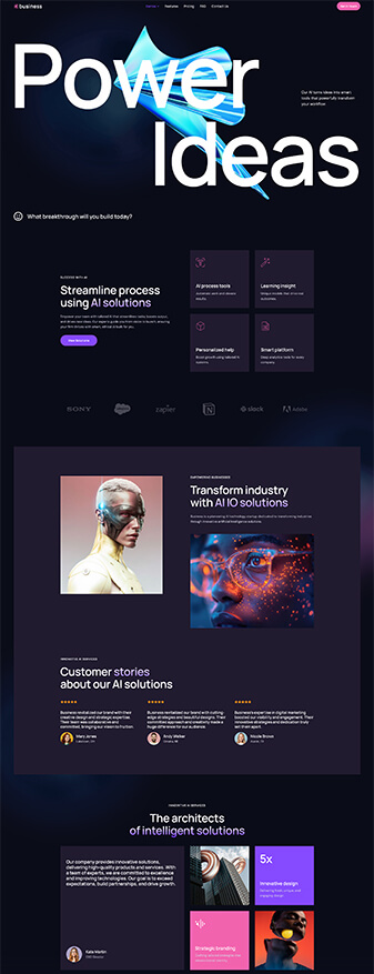 The main homepage of the 'AI Tool' skin