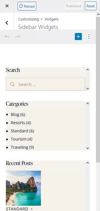 Opening blocks’ settings using New Block Widgets Editor