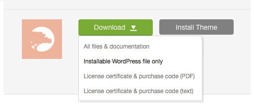 'Downloads' tab in your ThemeForest account