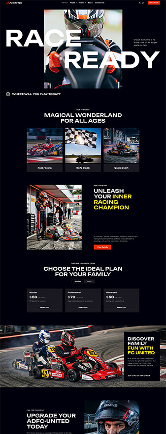 The main homepage of the 'Adventure' skin
