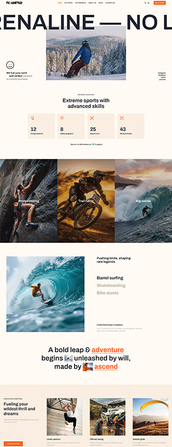This is what the 'Extreme Sports' skin looks like, its main homepage