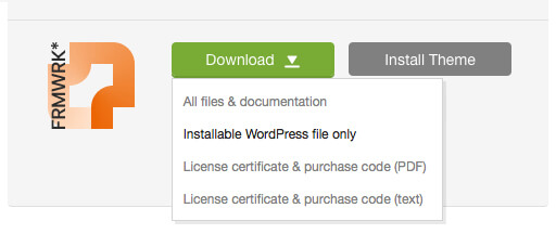 'Downloads' tab in your ThemeForest account