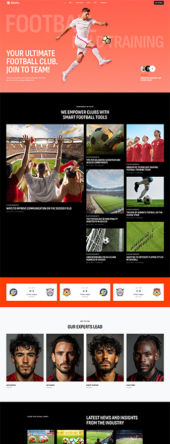 The front-end view of the 'Default' skin, the main homepage