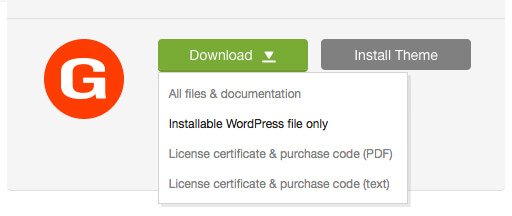 'Downloads' tab in your ThemeForest account