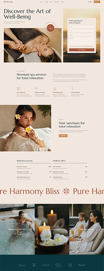 This is what the 'Spa & Wellness' skin looks like, its main homepage