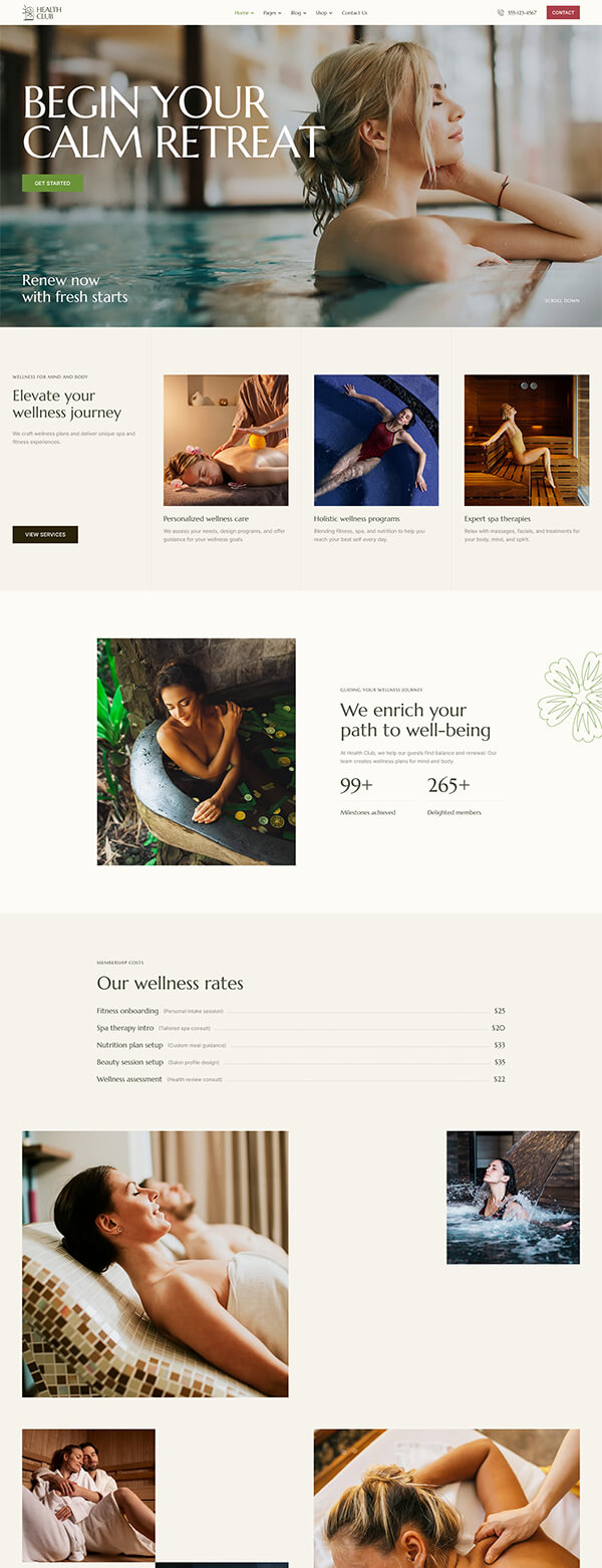 The front-end view of the 'Default' skin, the main homepage