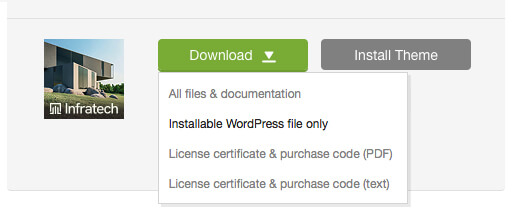 'Downloads' tab in your ThemeForest account