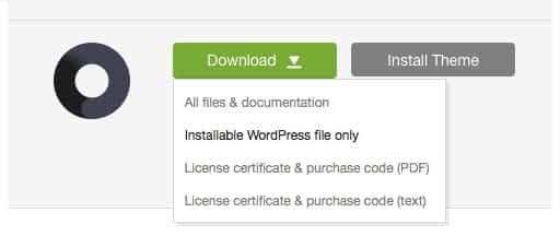 'Downloads' tab in your ThemeForest account