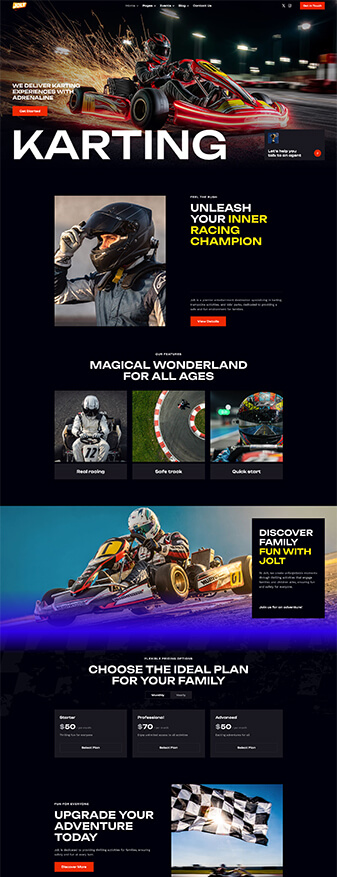 The main homepage of the 'Adventure' skin