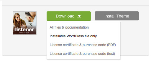 'Downloads' tab in your ThemeForest account