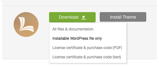 'Downloads' tab in your ThemeForest account