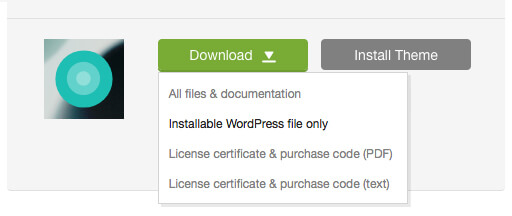 'Downloads' tab in your ThemeForest account