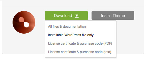 'Downloads' tab in your ThemeForest account