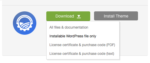 'Downloads' tab in your ThemeForest account