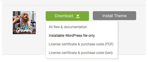 'Downloads' tab in your ThemeForest account