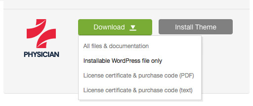 'Downloads' tab in your ThemeForest account