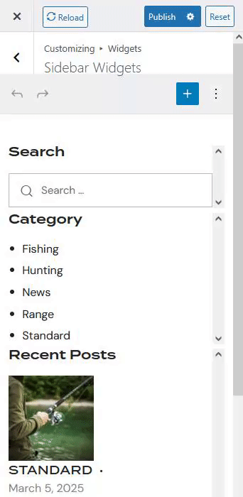Opening blocks' settings using New Block Widgets Editor