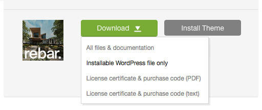 'Downloads' tab in your ThemeForest account