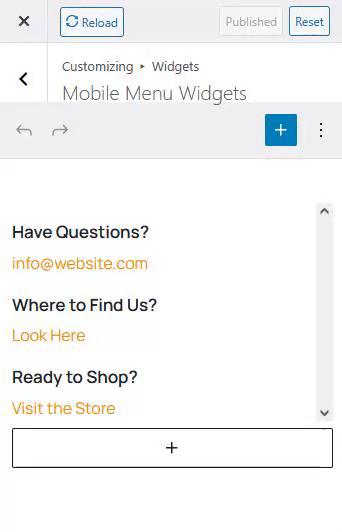 Opening blocks' settings using New Block Widgets Editor