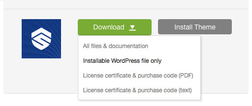'Downloads' tab in your ThemeForest account