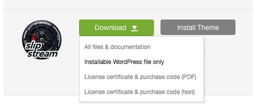 'Downloads' tab in your ThemeForest account