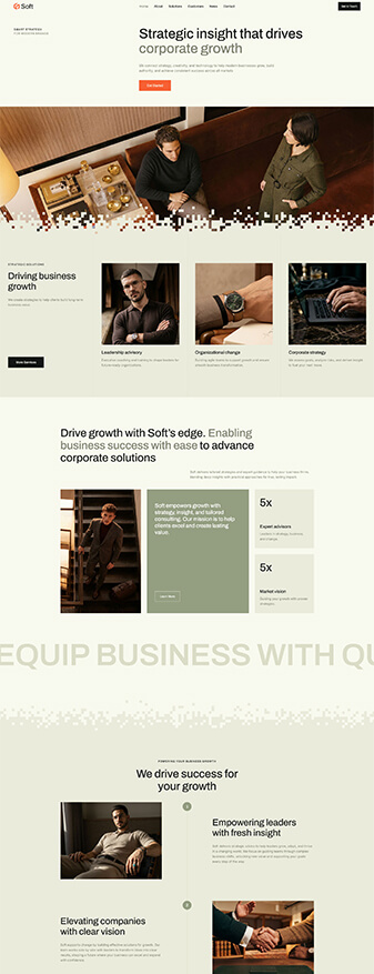 The front-end view of the 'Business Agency' skin, the main homepage