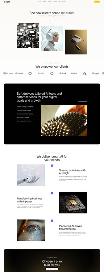 This is what the 'AI Agency' skin looks like, its main homepage