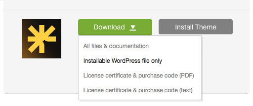 'Downloads' tab in your ThemeForest account