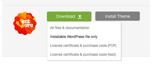 'Downloads' tab in your ThemeForest account