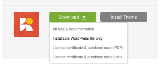 'Downloads' tab in your ThemeForest account
